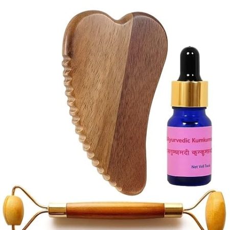 Click to see full view Wooden Gua Sha Board Wood Body Massager Guasha Tool for Face Body Neem Wooden Face Massage Rollers KumKumadi Oil