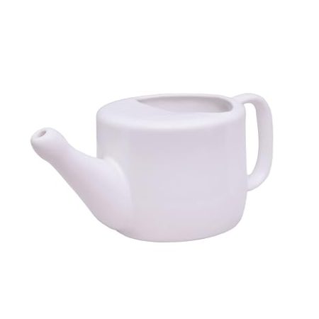 Ceramic Jala Neti Pot with Support � higher capability - Holds eight.50 oz or 250 milliliter � Spill Proof with Comfort Grip - nonleaded and Microwave and Dishwasher Safe