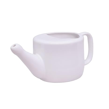 Ceramic Jala Neti Pot with Support � higher capability - Holds eight.50 oz or 250 milliliter � Spill Proof with Comfort Grip - nonleaded and Microwave and Dishwasher Safe