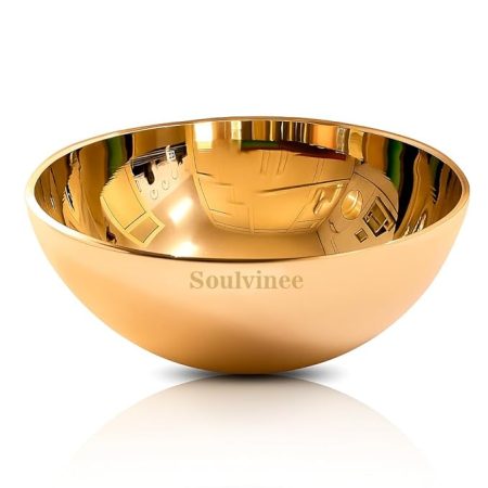 Bronze Kansa Natural Vatki Cup Ayurvedic Detox Foot Massager for Relaxation and Deep Cleaning Ancient Indian Technique Ayurvedic Kansa Vatki both side finishing