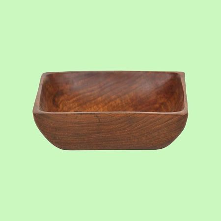 Finished Footed Serving Bowl Handicrafts Handmade Wooden Serving Bowl for Breakfast Snacks Soup Serveware Salad Bowls for Home Kitchen (Set of 4)