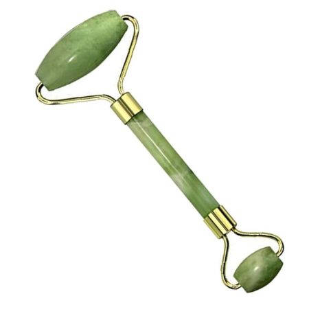 Jade Roller,Anti-aging 100% Natural Facial Jade Stone for Face and Eyes Massager-Rejuvenate Skin & Remove Wrinkles (Green)