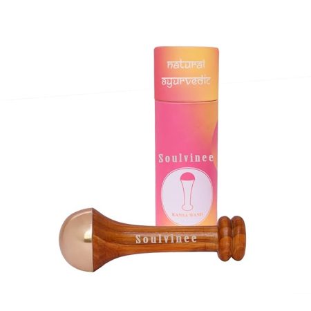 Kansa Wand face Detox Bronze Kansa Wand Body and Foot Massager With Wooden Handle For Detoxification White Color 1 Pcs (SMALL KANSA WAND)