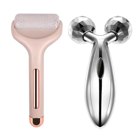 3D Roller Face Massager Anti Aging 100% Natural With Ice Roller Face Massager, Tighten, Brighten, Complexion and Reduce Wrinkles, Pain Relief.