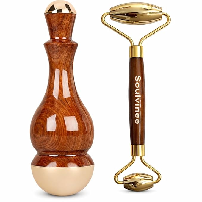 Kansa, Bronze Roller for Face-Natural Handmade-Crafted Facial Massager Skin Tool for Anti Aging Skincare