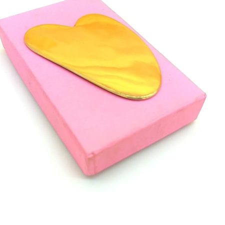 Bronze Kansa Gua Sha Massage Tool - Tendon Massage Scraping Tool Muscle Pain Relief,Myofascial Stress Release and Breaking up Scar Tissue (Heart - Shaped)