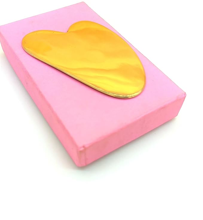 Bronze Kansa Gua Sha Massage Tool - Tendon Massage Scraping Tool Muscle Pain Relief,Myofascial Stress Release and Breaking up Scar Tissue (Heart - Shaped)