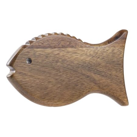 Wooden Fish Sahped Massage Tool for Back and Shoulder (Brown)