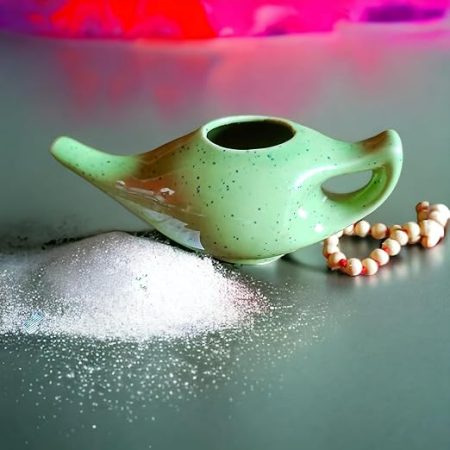 Porcelain Ceramic Neti Pot for Nasal Cleansing Sinus and Passages for Optimal Health Colour Green